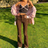 Brown High Waist Stretch Bootcut Jeans Women Casual Pants - ROUTINE FASHION